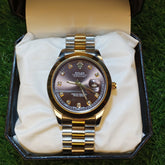 Rolex Brown Dial Watch – Two-Tone Bracelet | Date Display | Crown Edition